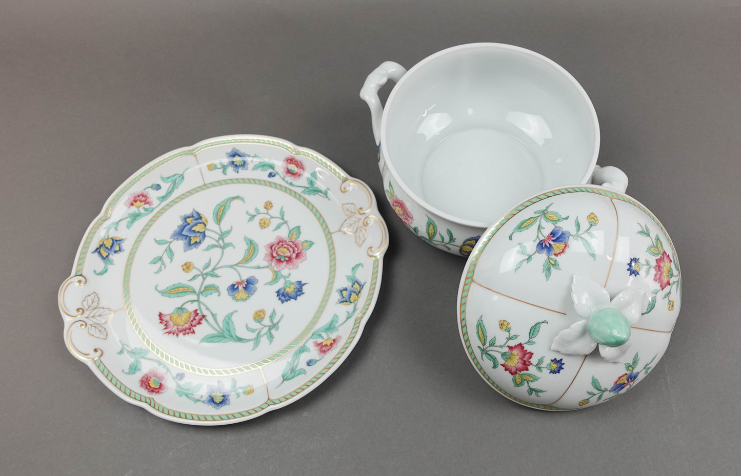 Villeroy & Boch Indian Summer Round Covered Vegetable Bowl And Server Plate Set