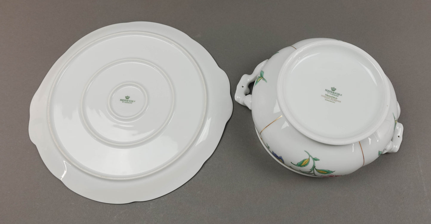 Villeroy & Boch Indian Summer Round Covered Vegetable Bowl And Server Plate Set