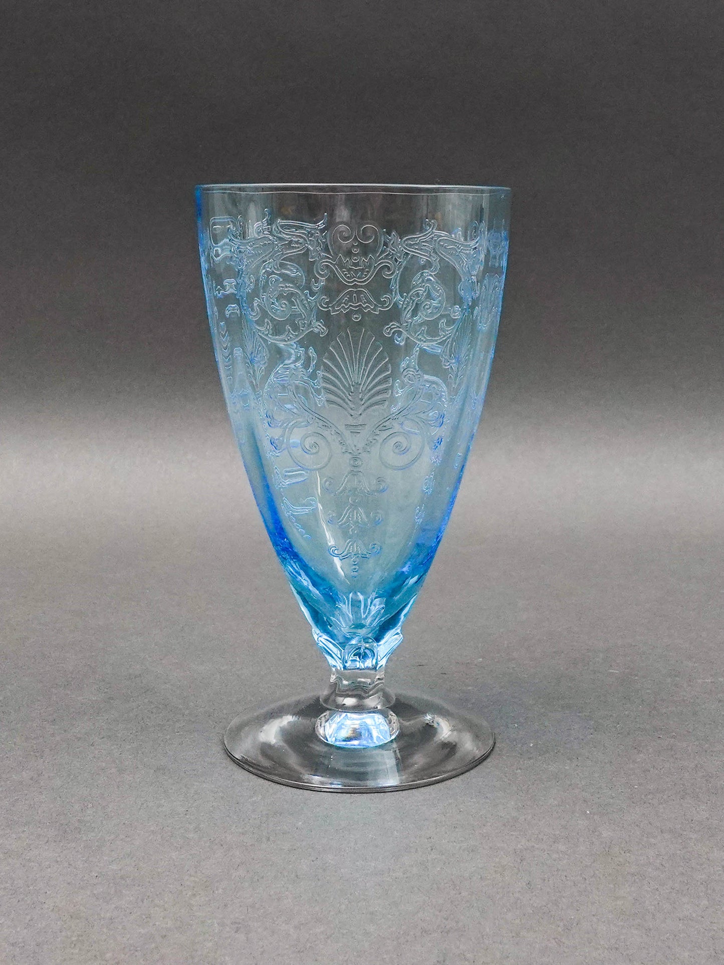 Fostoria Versailles Azure Blue Crystal 5 1/4" Parfait Tumbler Glasses Set Of 5
