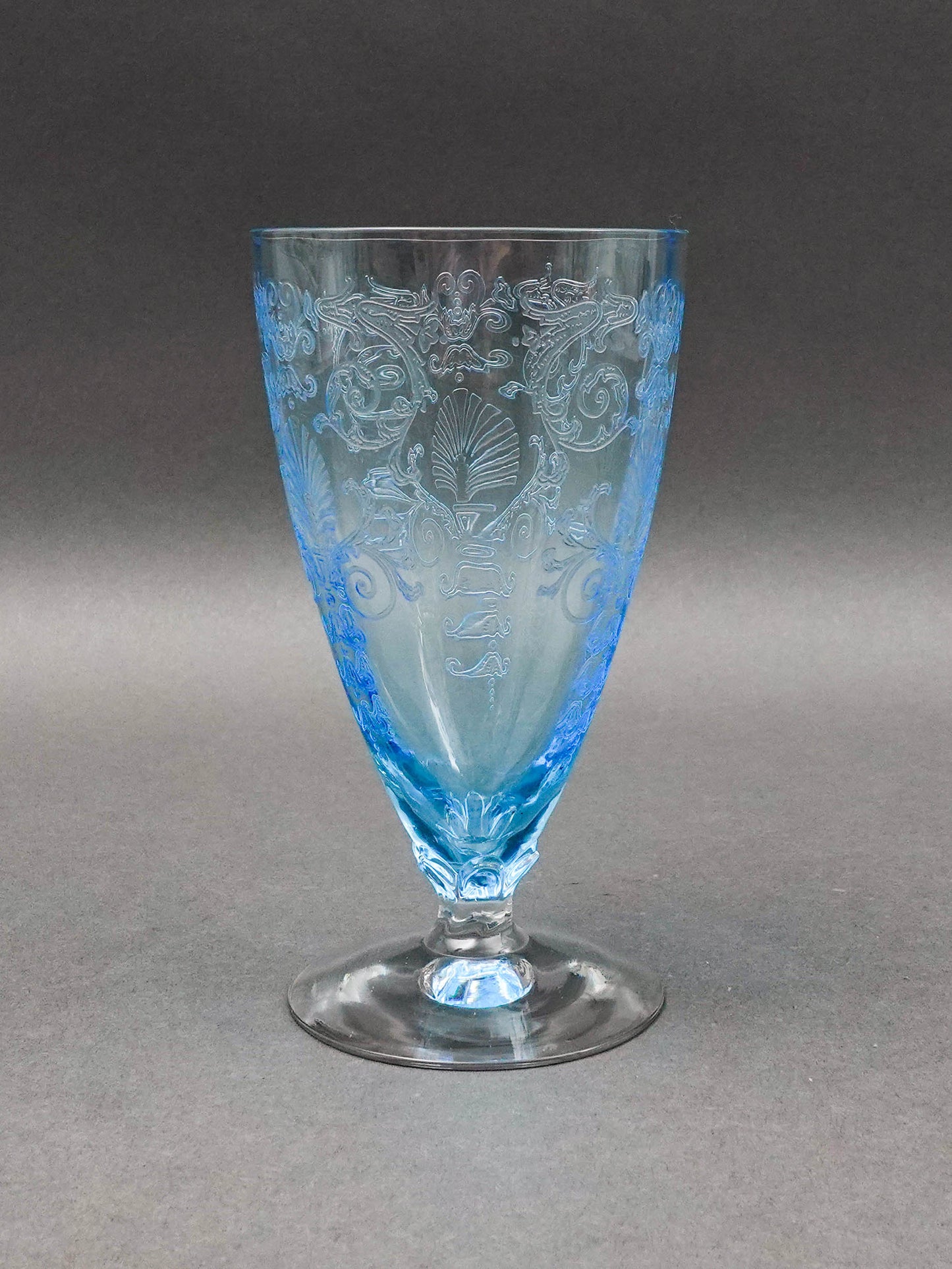 Fostoria Versailles Azure Blue Crystal 5 1/4" Parfait Tumbler Glasses Set Of 5