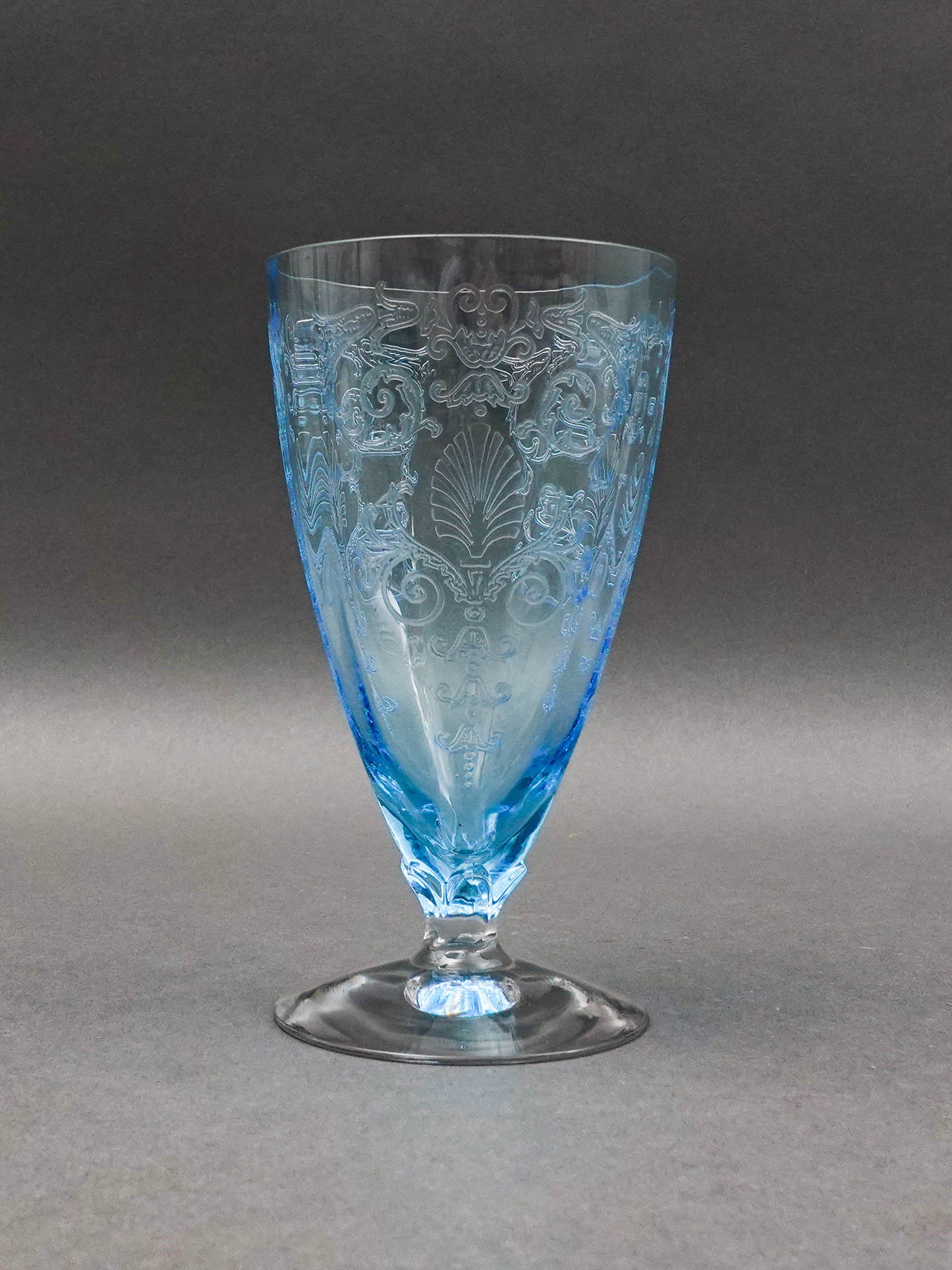 Fostoria Versailles Azure Blue Crystal 5 1/4" Parfait Tumbler Glasses Set Of 5