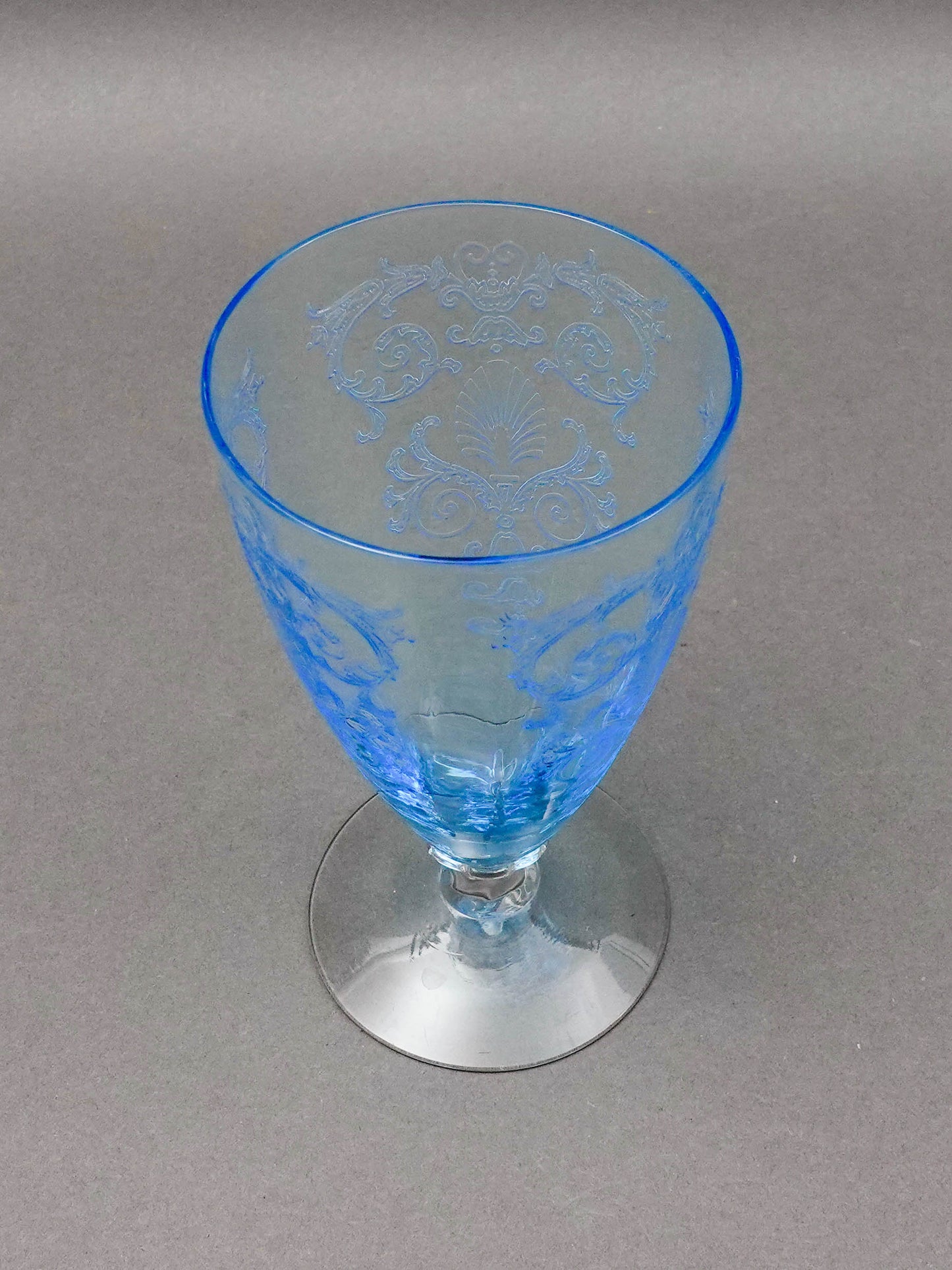 Fostoria Versailles Azure Blue Crystal 5 1/4" Parfait Tumbler Glasses Set Of 5