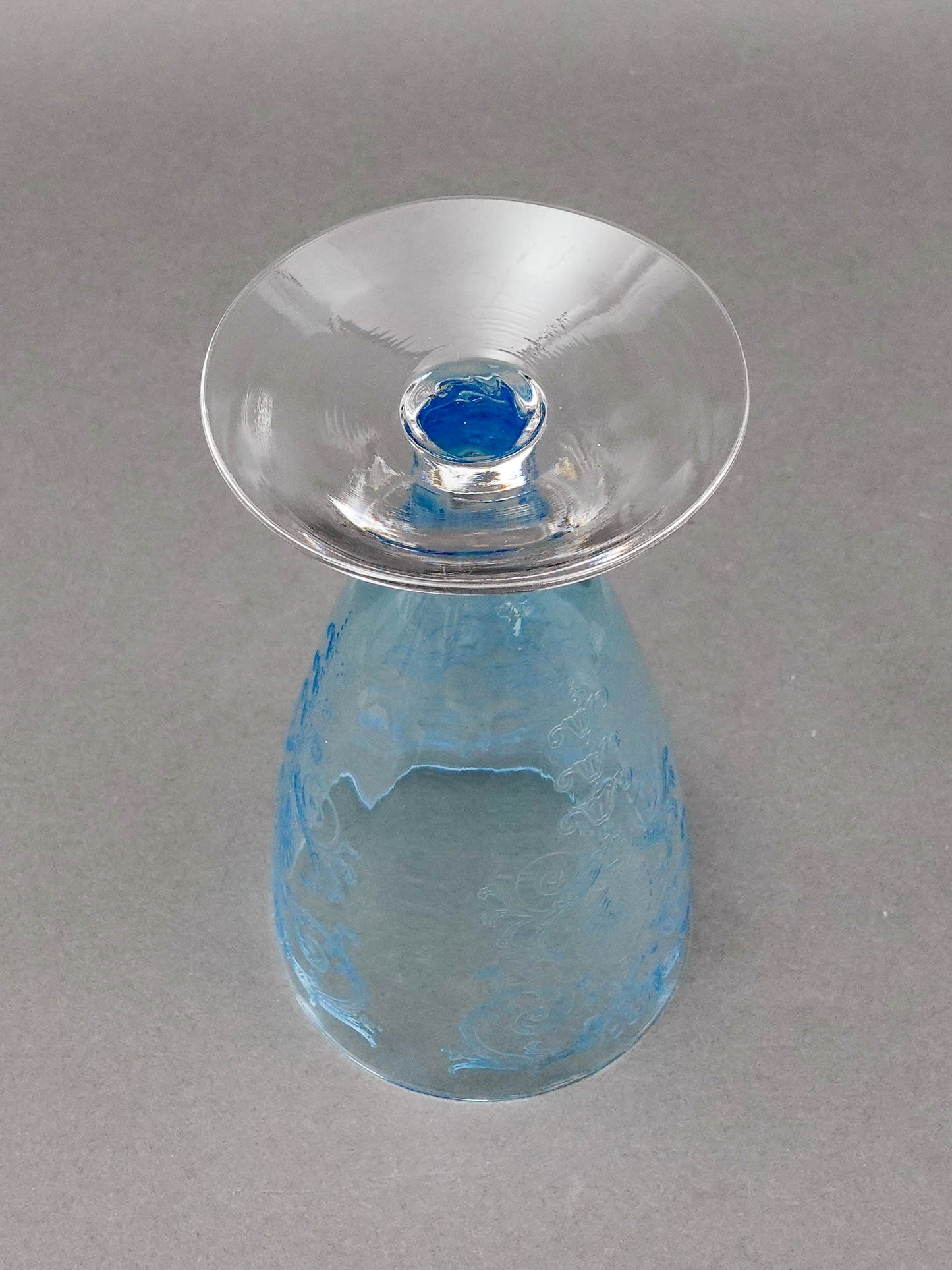 Fostoria Versailles Azure Blue Crystal 5 1/4" Parfait Tumbler Glasses Set Of 5