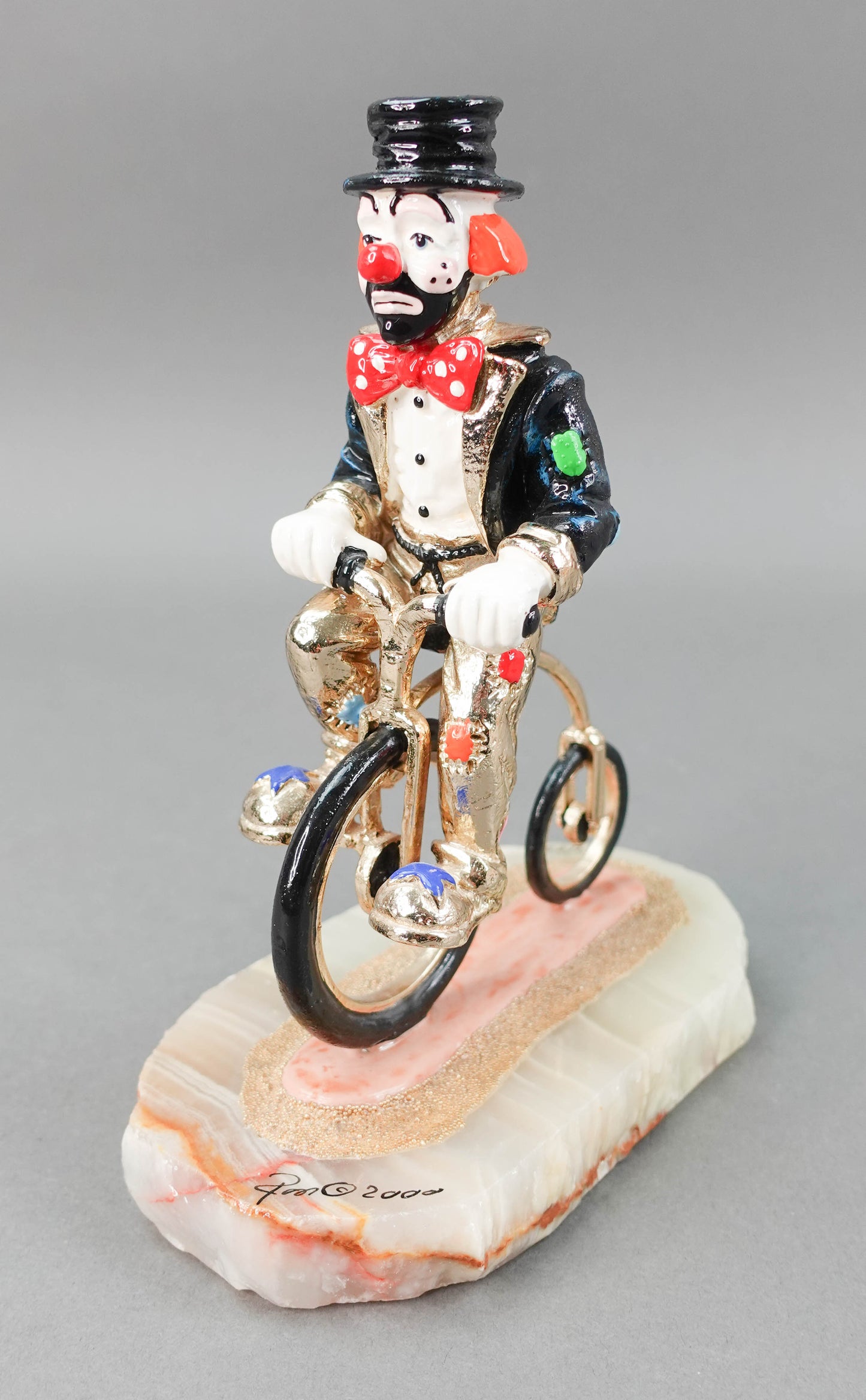 Ron Lee 2000 "Hobo Joe On Bicycle" 24K Clown Figurine Signed & Numbered 67/950