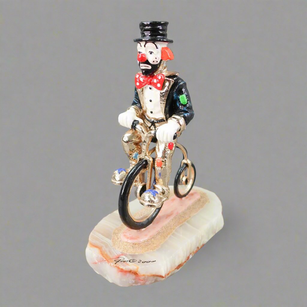 Ron Lee 2000 "Hobo Joe On Bicycle" 24K Clown Figurine Signed & Numbered 67/950