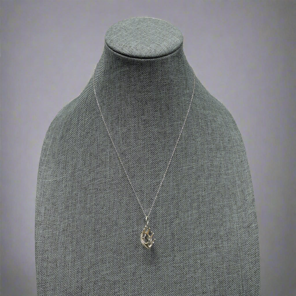 Tiffany & Co. 925 Sterling Silver Princess Crown Charm Pendant & 18" Necklace