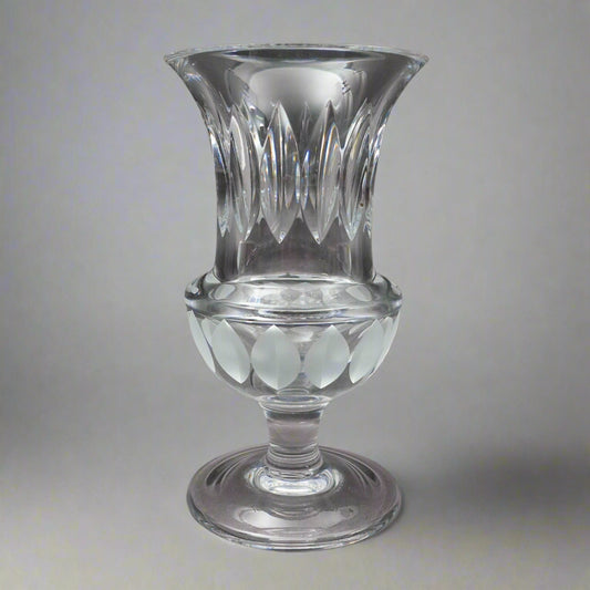 Cartier Crystal France Vintage La Maison Du Shogun Cut Glass Vase 8 3/4"