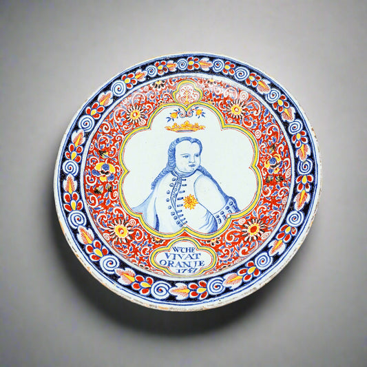 William Of Orange Antique Hand Painted Portrait Large Charger Plate 15 1/2"