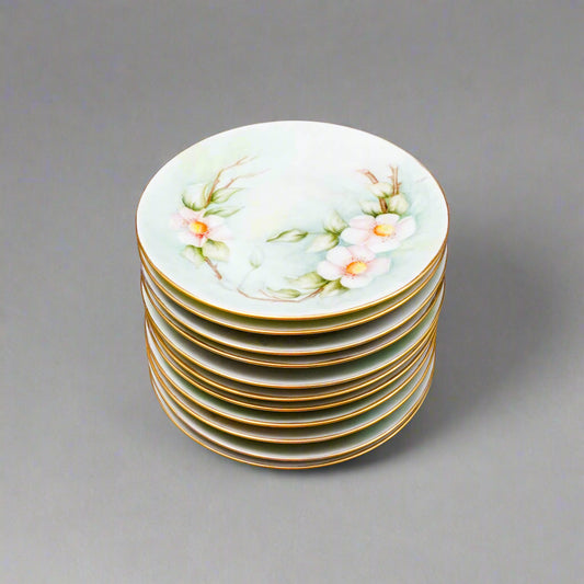Hutschenreuther Selb Bavaria Germany Julia Duggan Painted Floral Plate Set Of 11