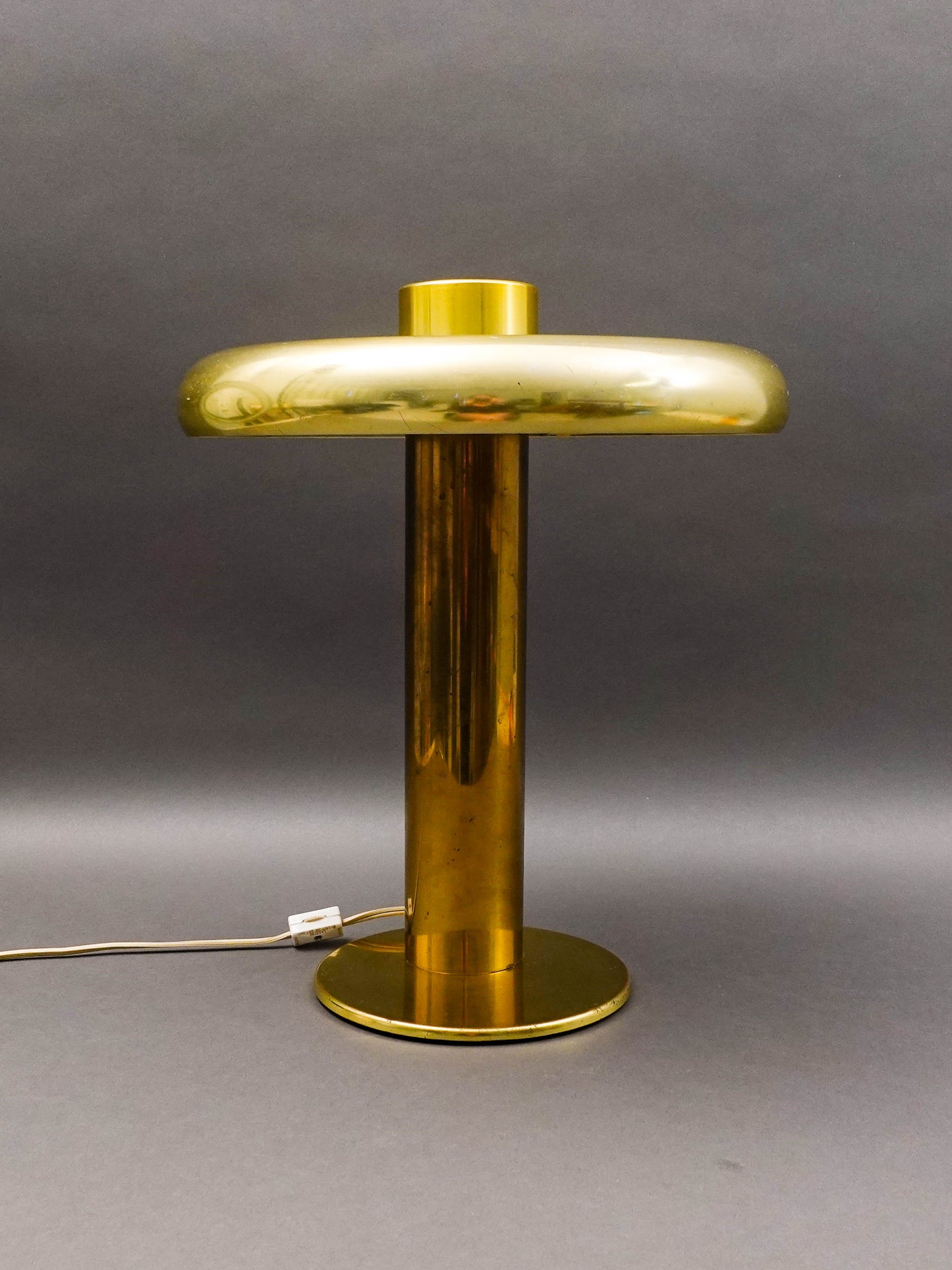 Pierre Cardin Style Vintage Modernist Brass Table Desk Lamp (Read)