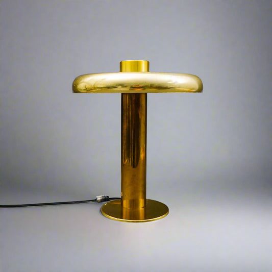 Pierre Cardin Style Vintage Modernist Brass Table Desk Lamp (Read)