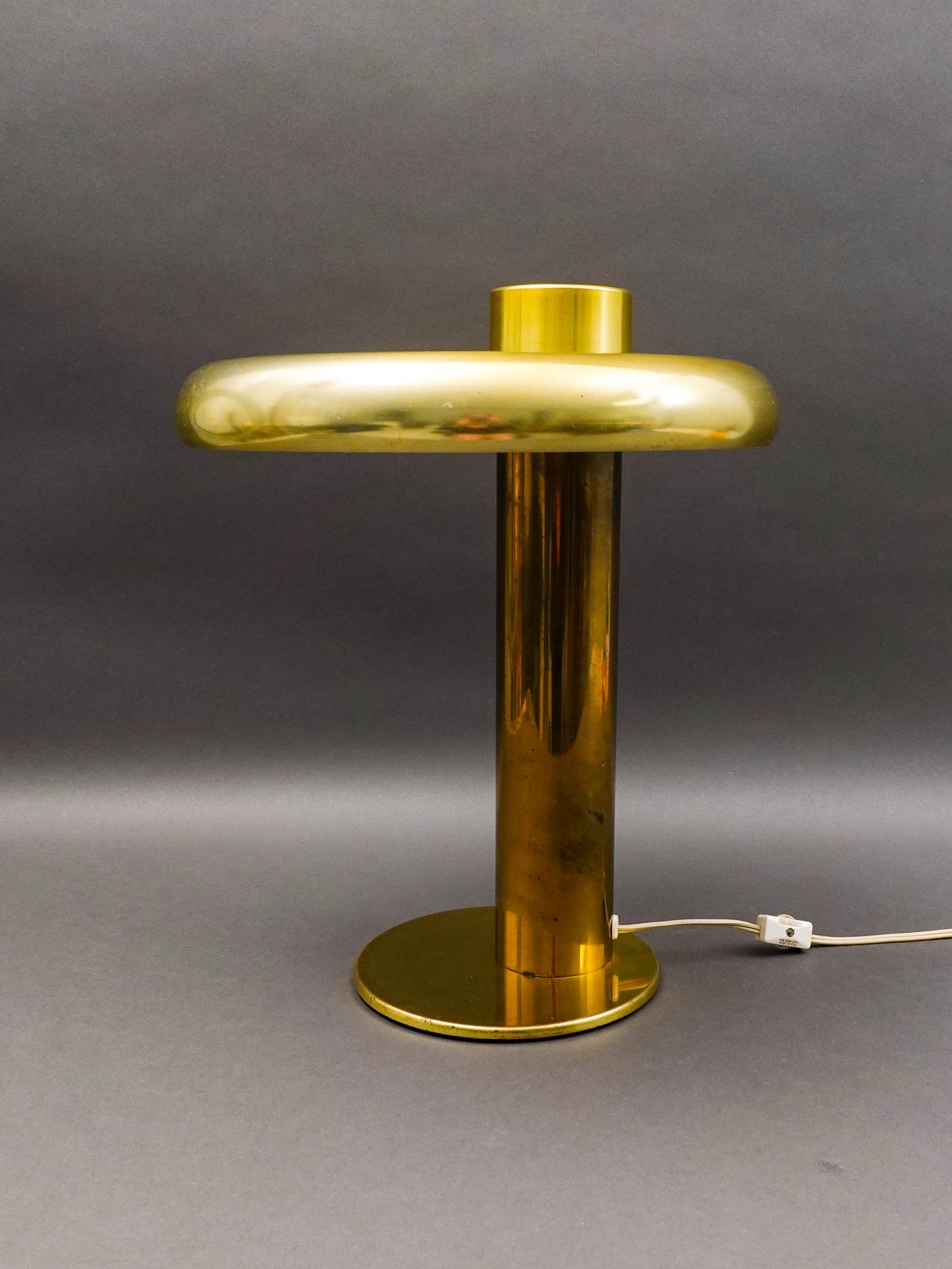 Pierre Cardin Style Vintage Modernist Brass Table Desk Lamp (Read)
