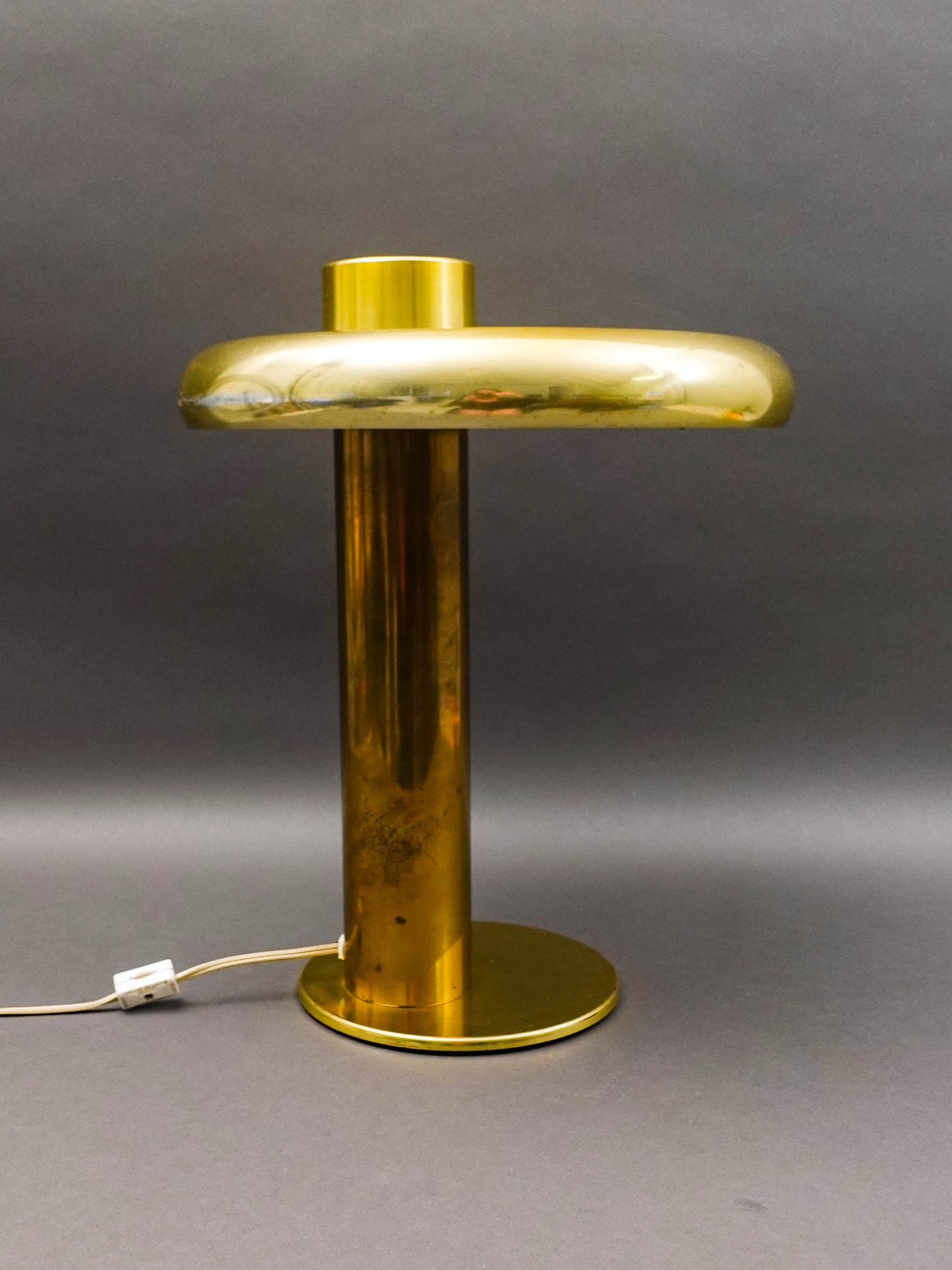 Pierre Cardin Style Vintage Modernist Brass Table Desk Lamp (Read)