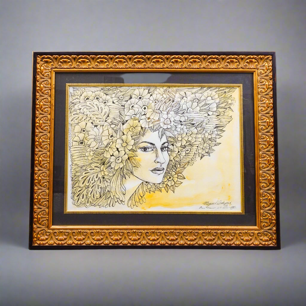 Miguel Ordoqui (Cuban 1939-2023) Signed Ink And Watercolor On Paper 2002