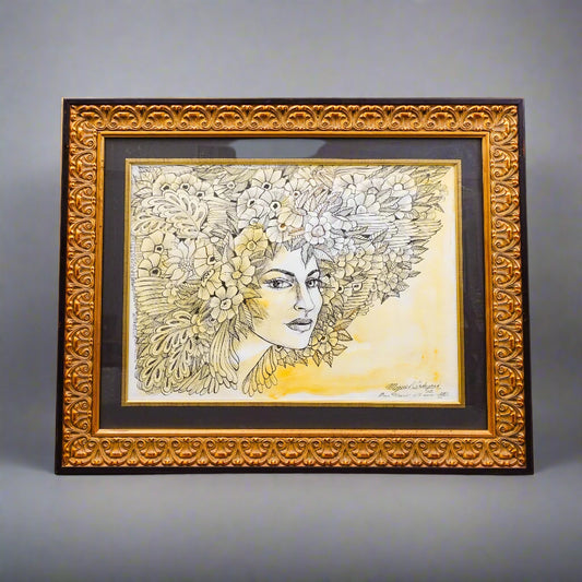 Miguel Ordoqui (Cuban 1939-2023) Signed Ink And Watercolor On Paper 2002