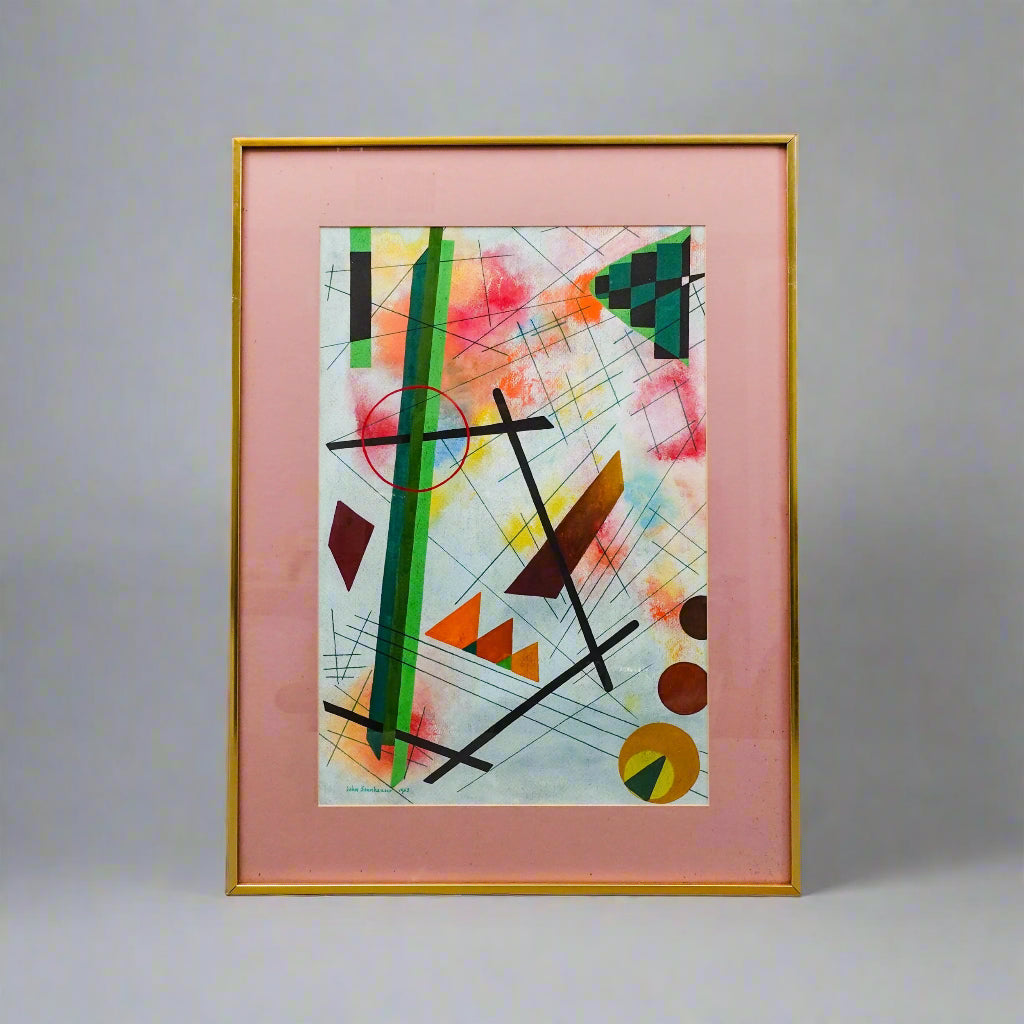 John Sennhauser (Swiss/American, 1907-1978) Signed 1965 Mixed Media Painting