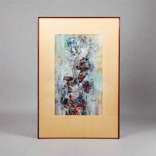 Raimundo Garcia Parra (Cuban, 1937-2017) Signed 1984 Abstract Acrylic On Paper