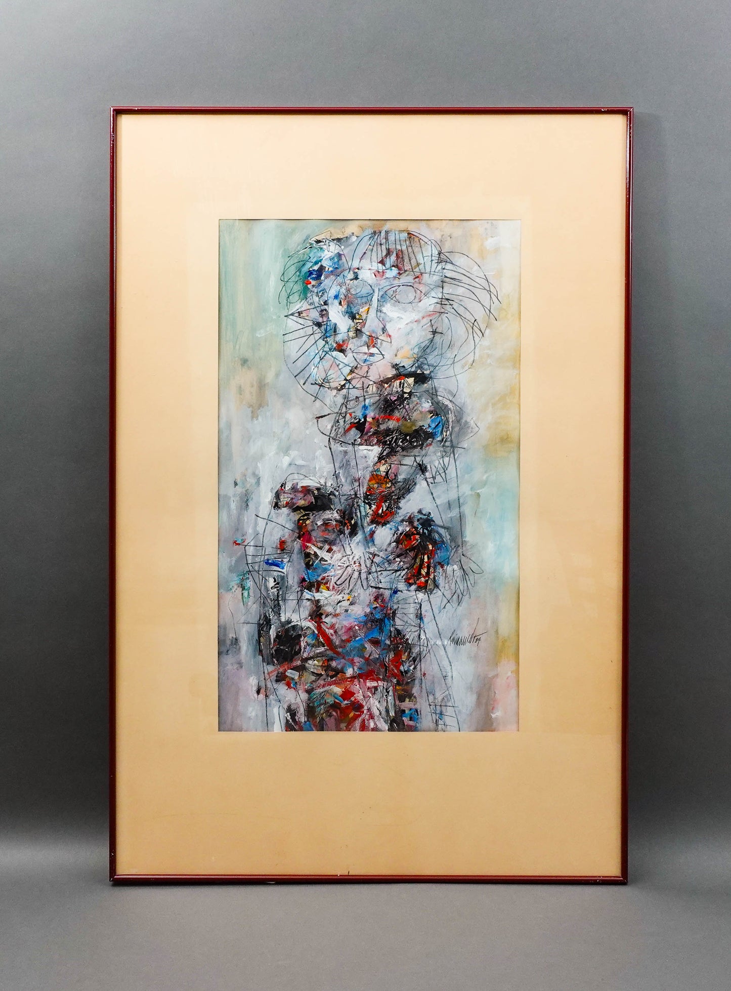 Raimundo Garcia Parra (Cuban, 1937-2017) Signed 1984 Abstract Acrylic On Paper