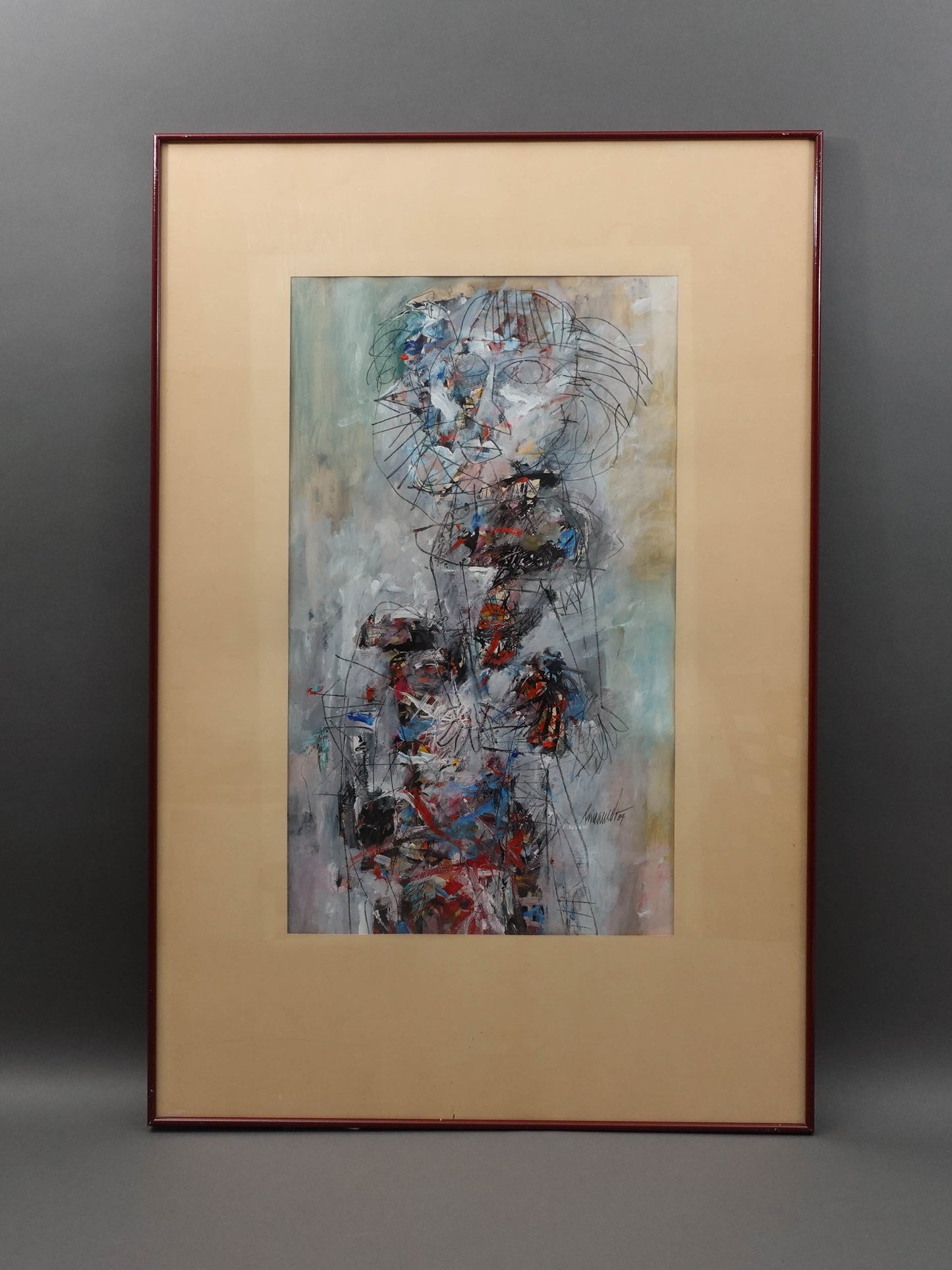 Raimundo Garcia Parra (Cuban, 1937-2017) Signed 1984 Abstract Acrylic On Paper