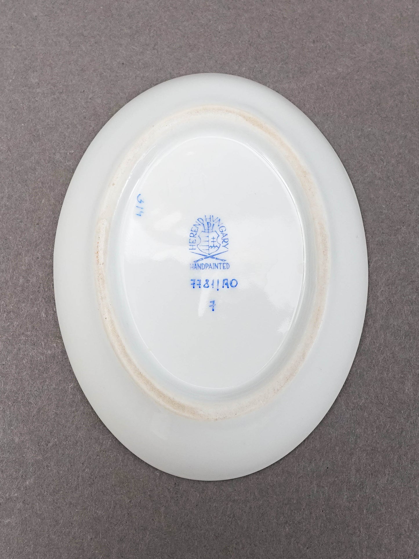 Herend Hungary Rothschild Bird Porcelain Oval Trinket Dish Butter Pat Tray 7781