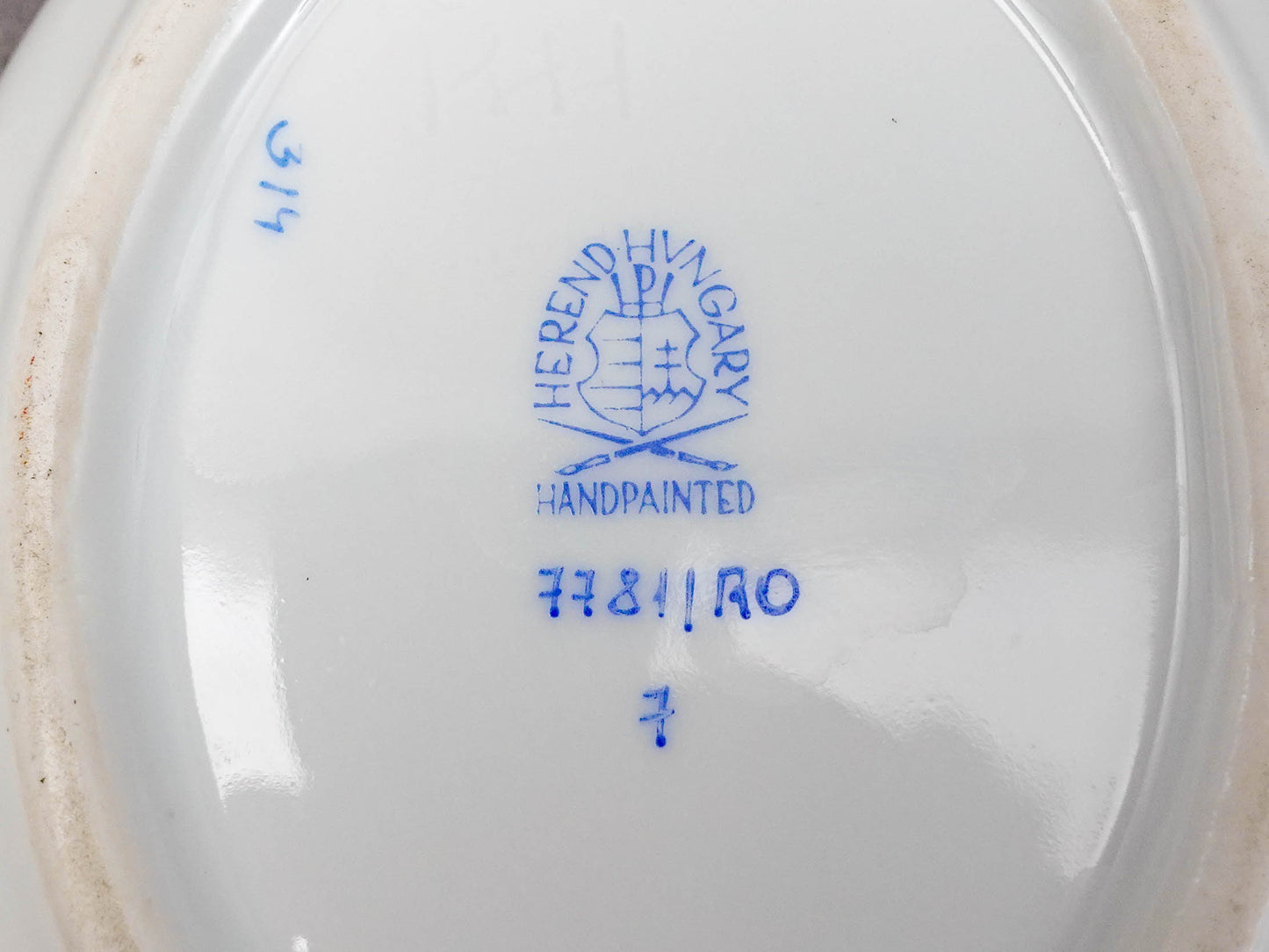 Herend Hungary Rothschild Bird Porcelain Oval Trinket Dish Butter Pat Tray 7781