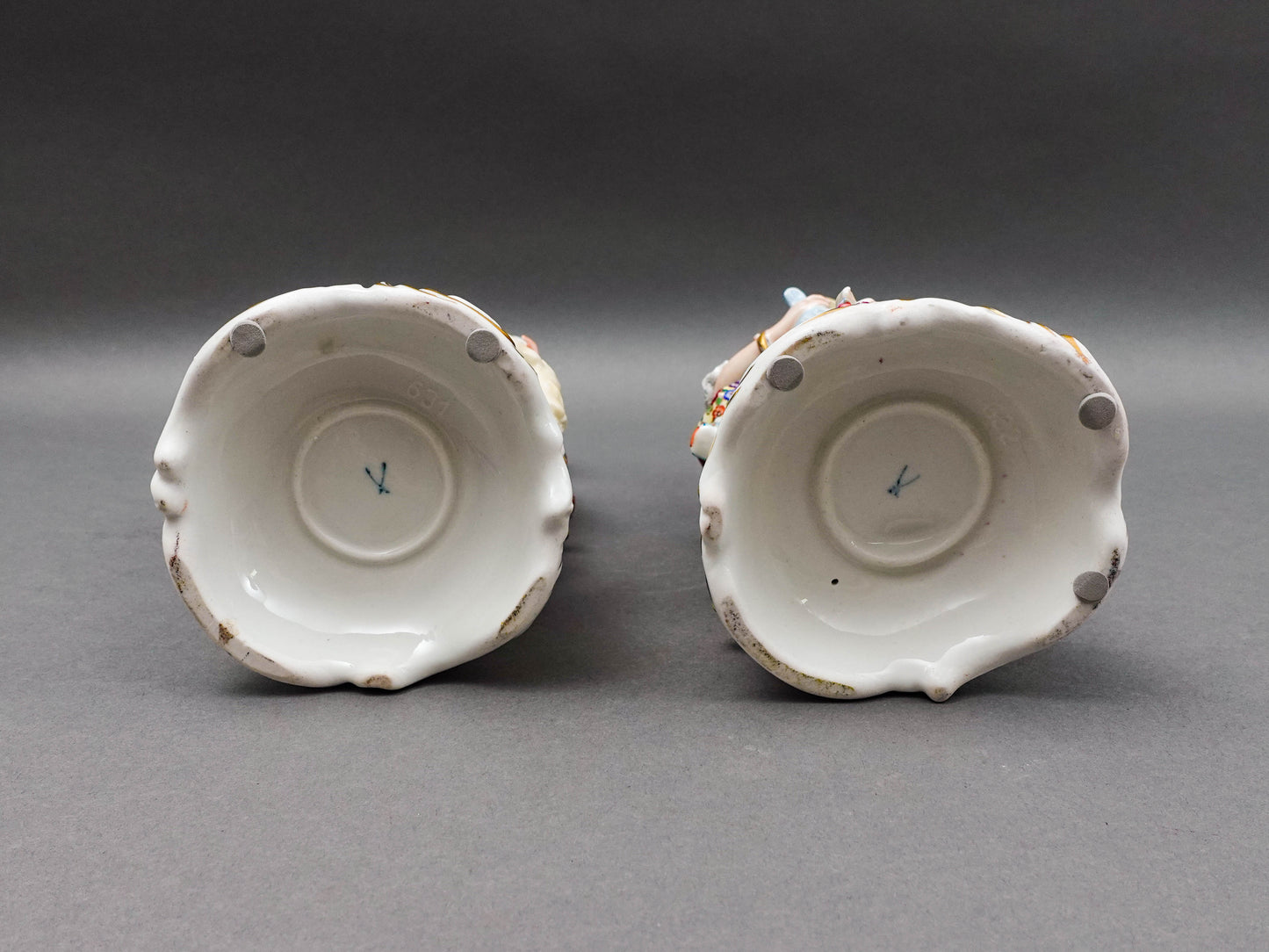 Meissen Germany Antique Fine Porcelain Shepard & Shepardess Figurine Pair