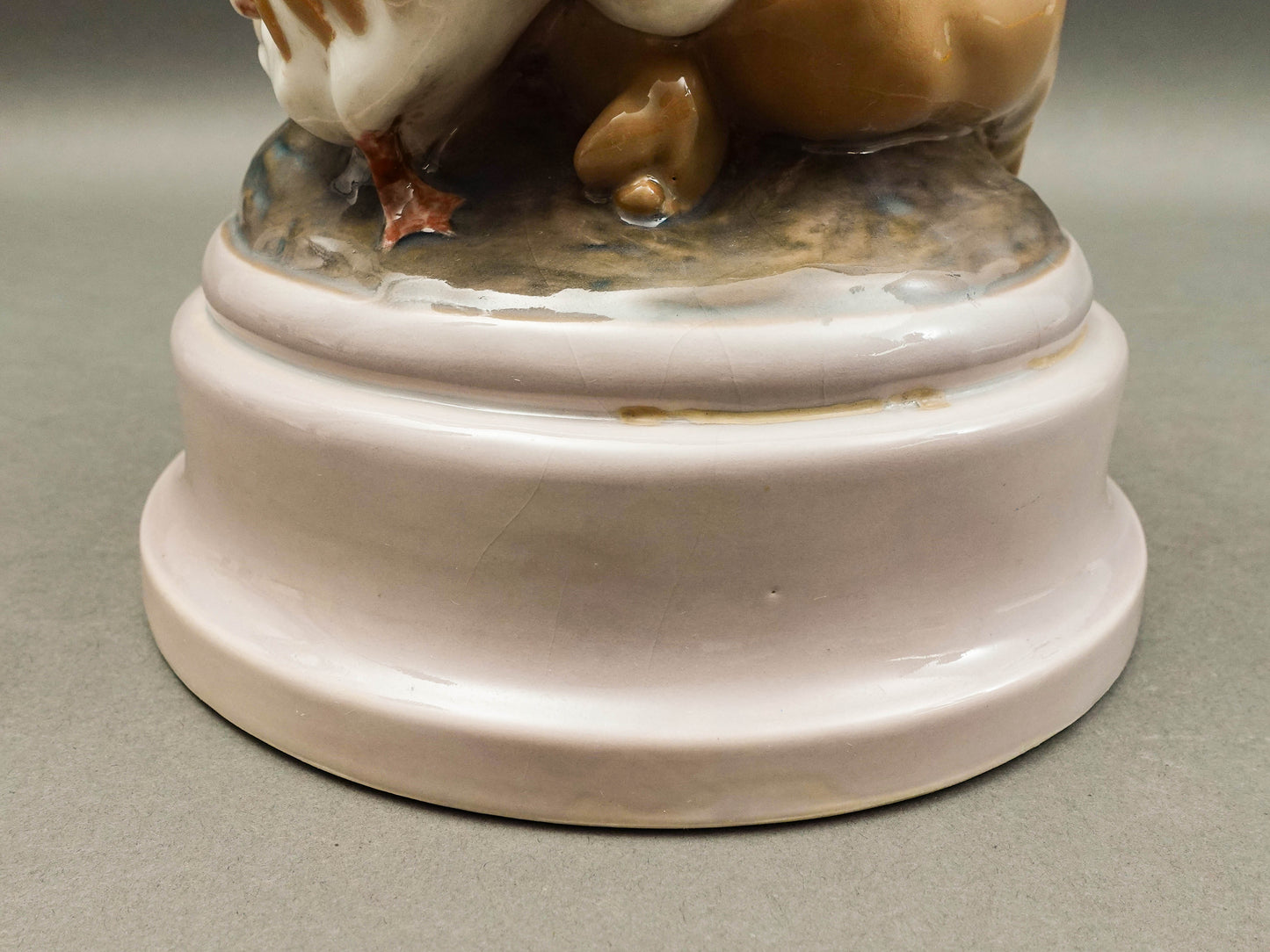 Dahl Jensen Denmark Signed Faun With Ducklings 1198 Porcelain Figurine 9 3/4"