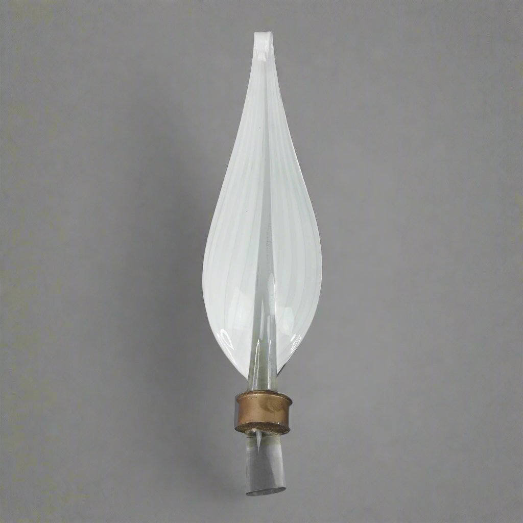 Murano Vintage Large White Leaf Art Glass Wall Sconce Shade No Backplate