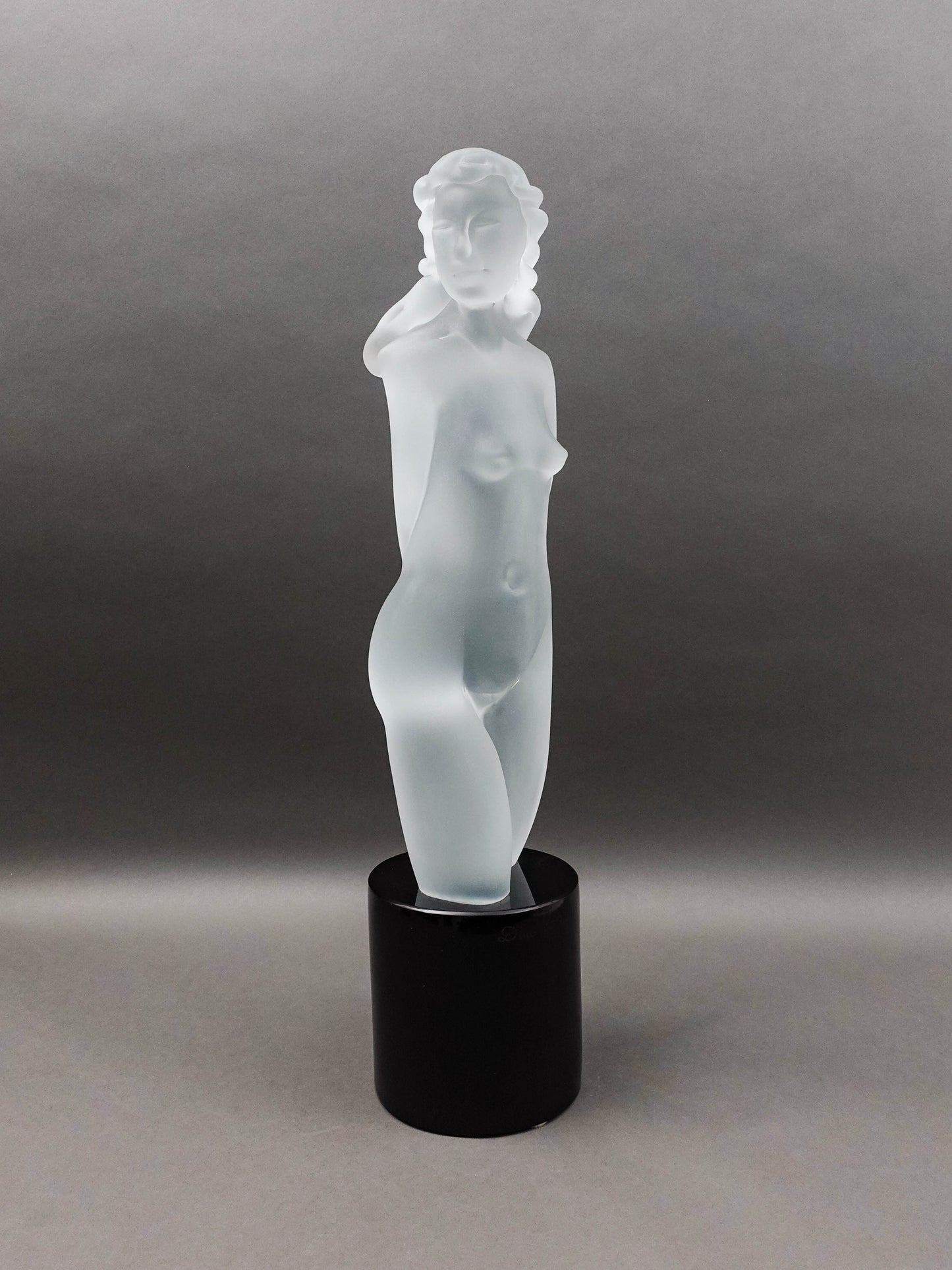 Dino Rosin (Italian, 1948) Female Woman Frosted Murano Art Glass Sculpture 26"