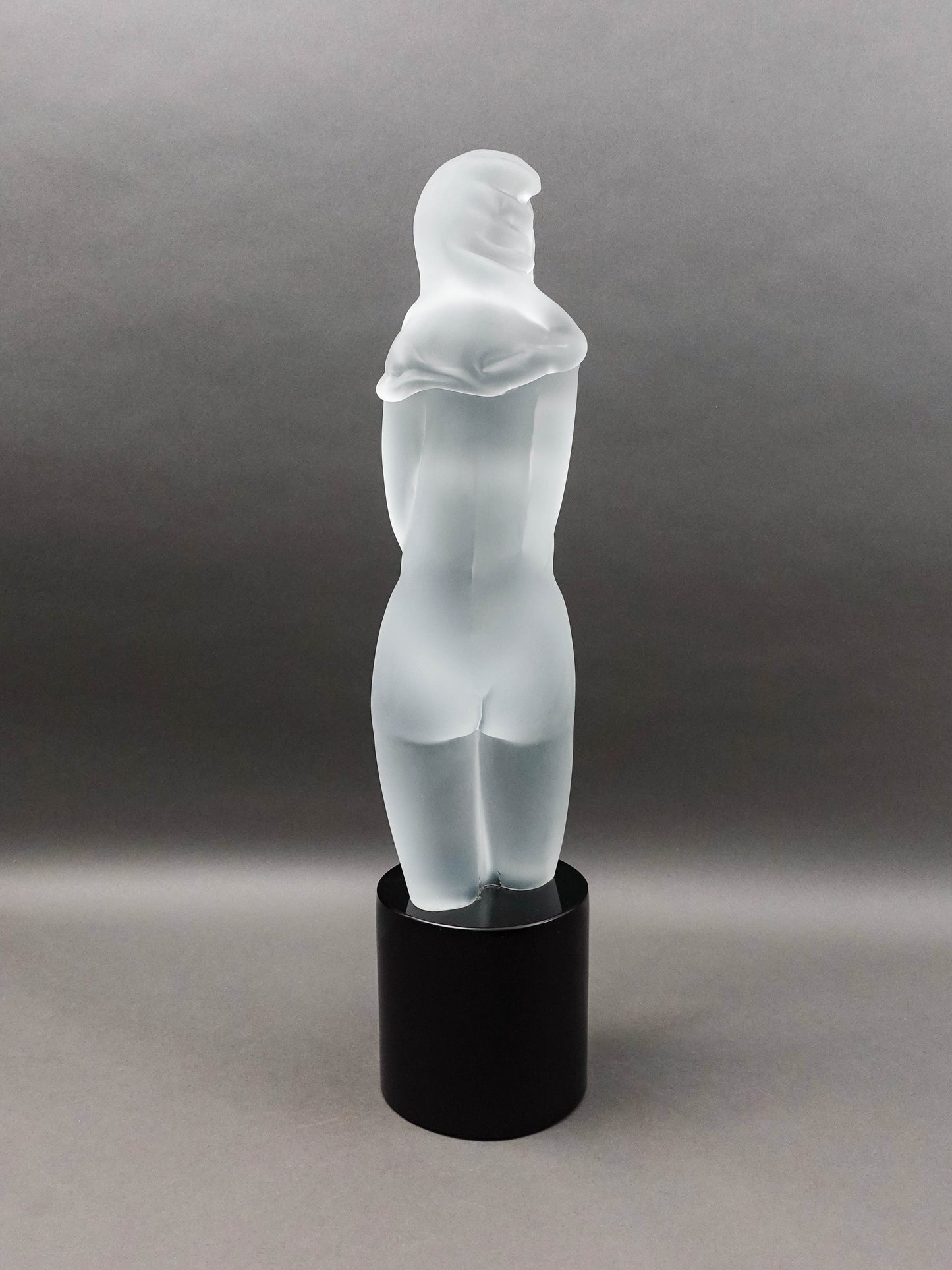 Dino Rosin (Italian, 1948) Female Woman Frosted Murano Art Glass Sculpture 26"