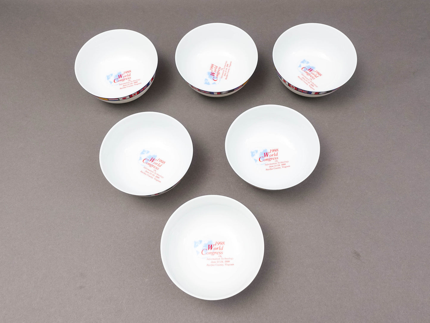 Tiffany & Co Japan 1998 World Congress On Information Technology Bowls Set Of 6