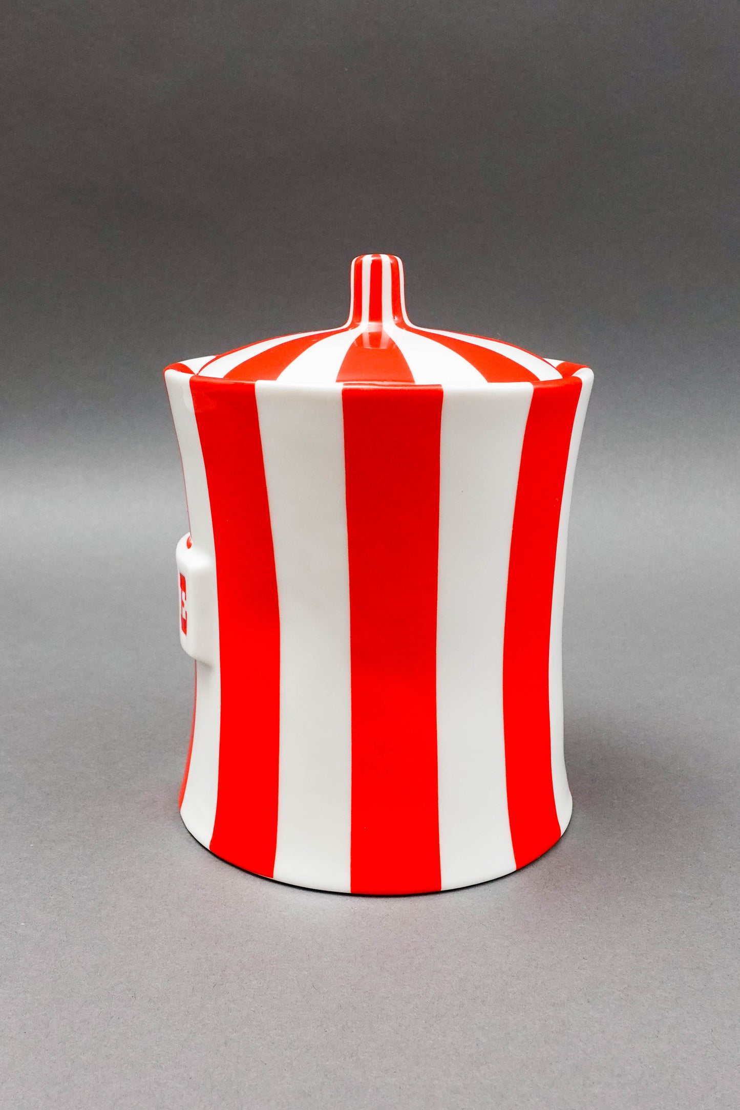 Jonathan Adler Vice Collection Love Red White Striped Ceramic Canister Jar