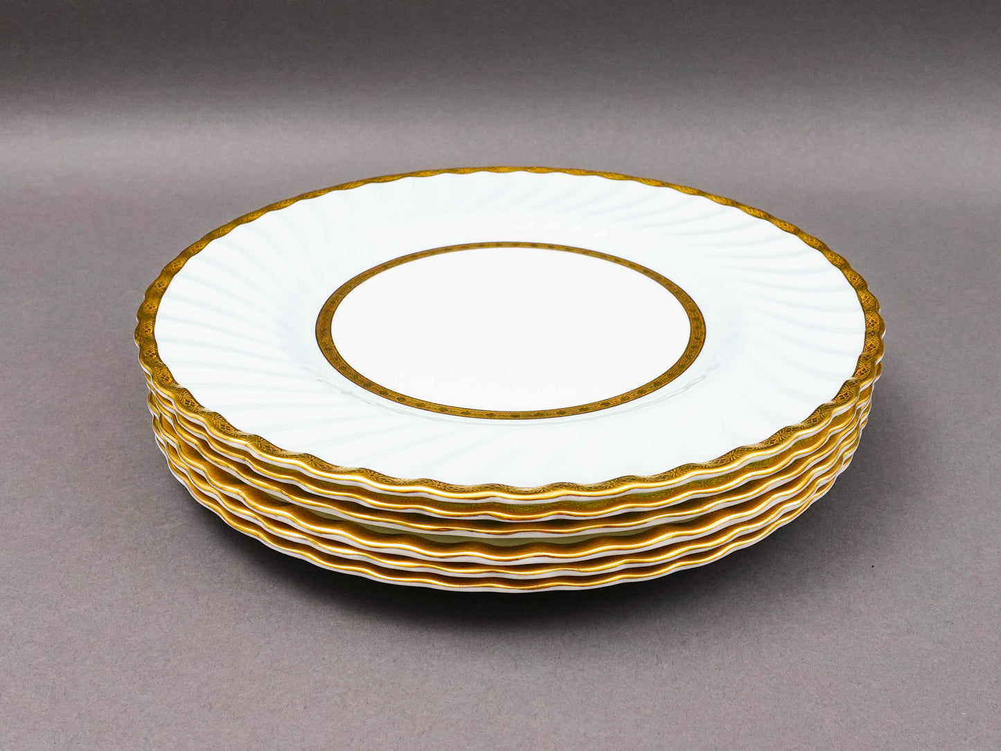 Minton England H5200 Gold Encrusted Light Blue Embassy Dinner Plate Set Of 6