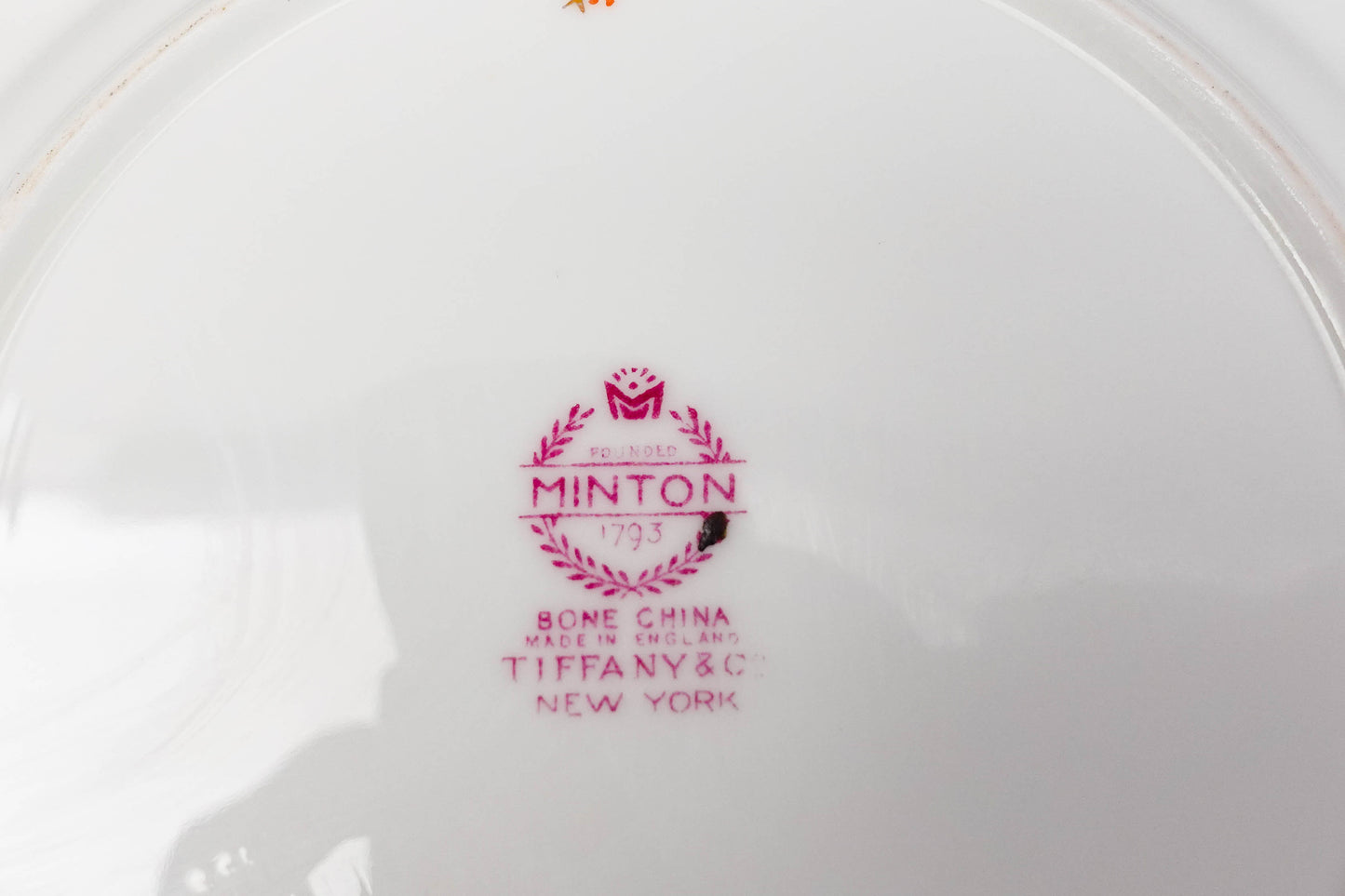Minton England Tiffany S600 Gold Laurel Light Blue Bread & Butter Plate Set Of 6