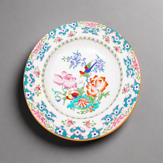 Minton England For Tiffany & Co. B894 Floral Bird Rimmed Soup Bowl