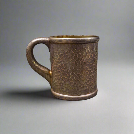 Tiffany & Co Antique Hammered Sterling Silver Child's Baby Mug Cup 1884 (Read)