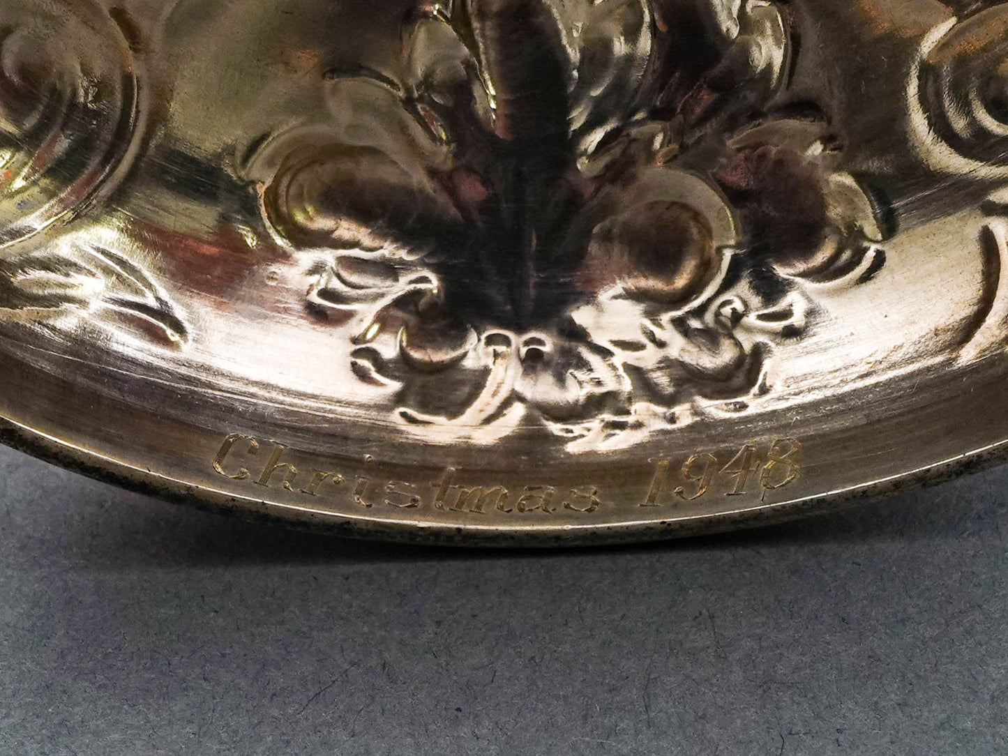 J.E. Caldwell & Co. Antique Sterling Silver Repousse Grape Motif Wine Goblet