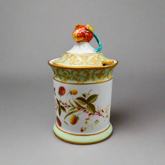 Sevres Modele et Decoration Exclusive A La Main French Porcelain Jam Jar (Read)