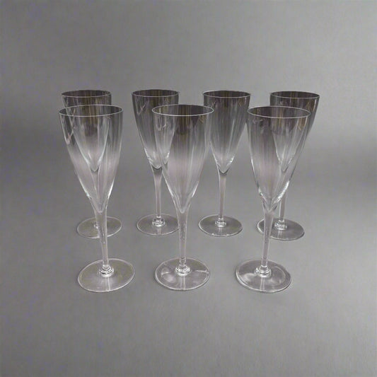 Baccarat Crystal France Dom Perignon 8 1/8" Claret Wine Glasses Set Of 7
