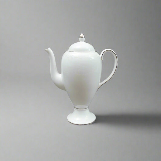 Wedgwood England St. Moritz White Platinum Bone China Beverage Coffee Tea Pot