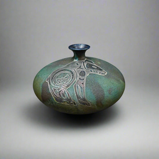 Stephan Roy 1996 Signed Vintage Raku Studio Pottery Vase