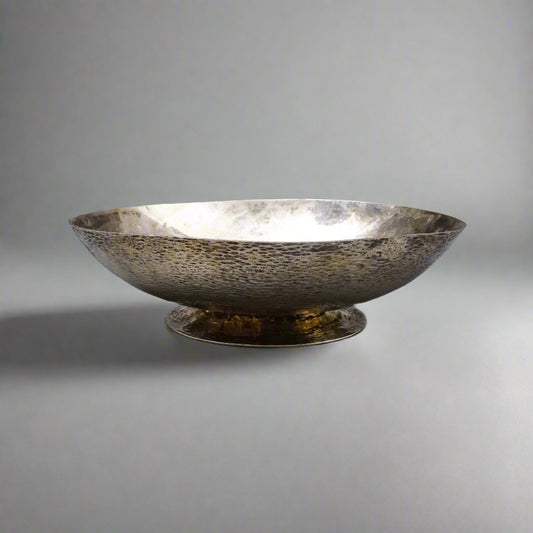 Zacatecas Vintage Mexican 925 Sterling Silver Modernist Textured Bowl 452 Grams