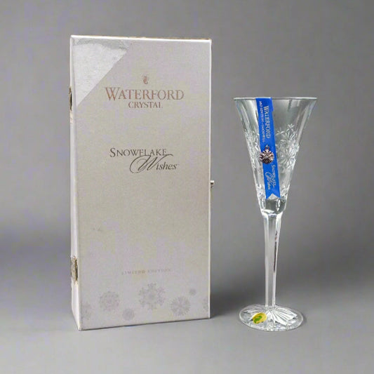 Waterford Crystal Snowflake Wishes "Goodwill "Clear Glass Champagne Flute (Read)