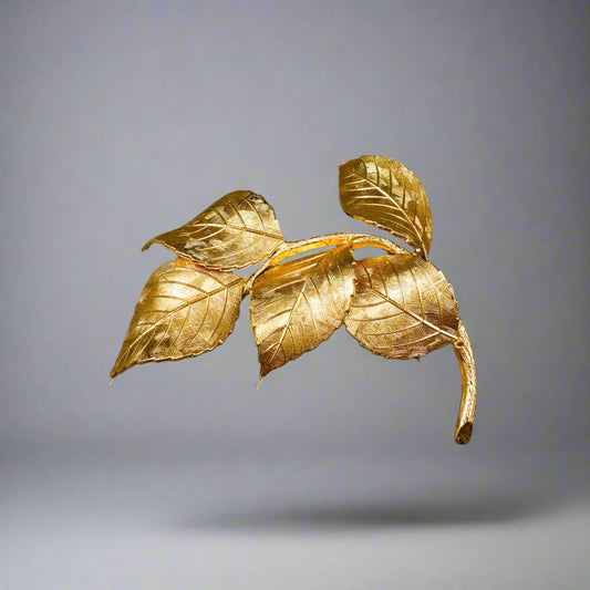 Christian Dior Grosse Germany Signed 1960 Vintage Gold Tone Leaf Brooch Pin