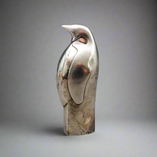 Dansk Japan MCM Silver Plated Penguin Paperweight Figurine