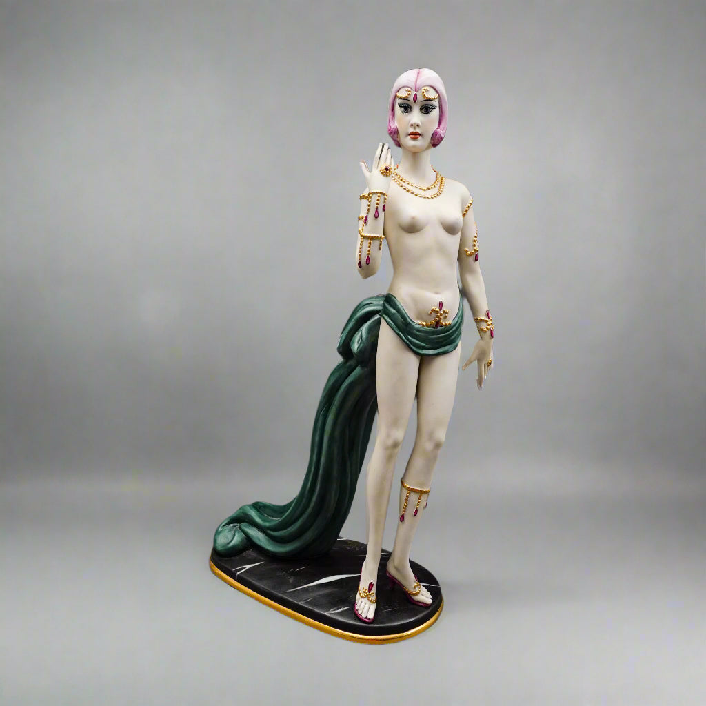 Capodimonte Italy Mario Pegoraro Ester Bassano Art Deco Lady Sculpture 17.25"