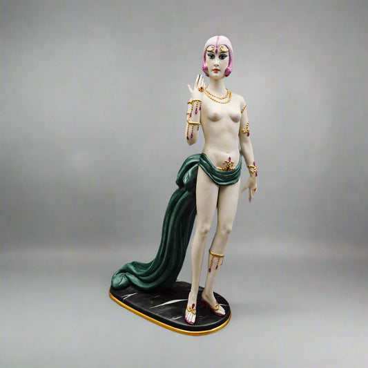 Capodimonte Italy Mario Pegoraro Ester Bassano Art Deco Lady Sculpture 17.25"