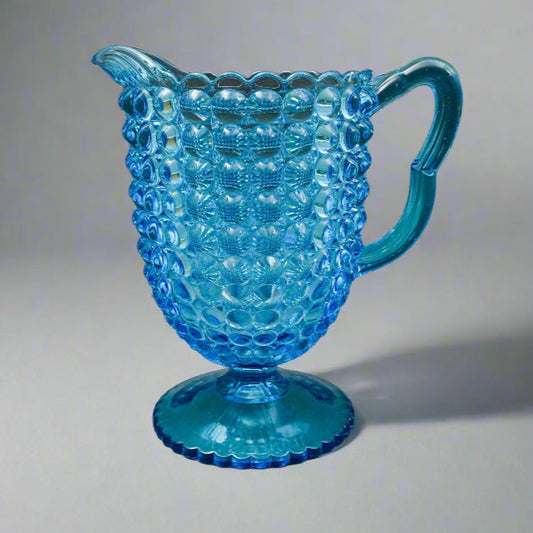 Richards & Hartley Thousand Eye Blue Footed Glass Pitcher