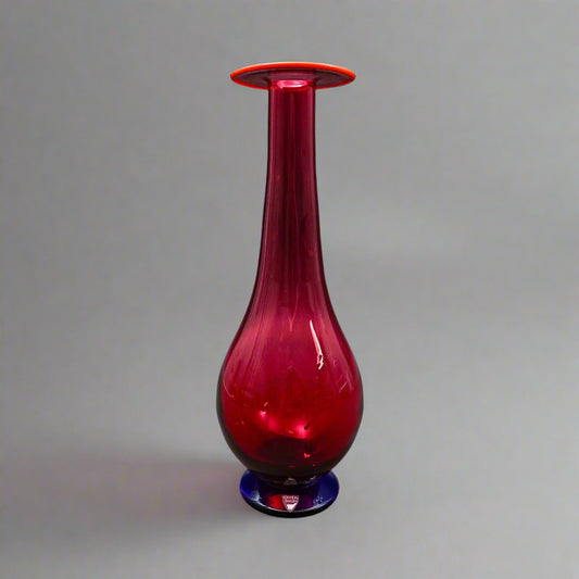 Orrefors Sweden Erika Nils Lagerbielke Solo Tulip Art Glass Vase 12 1/2"