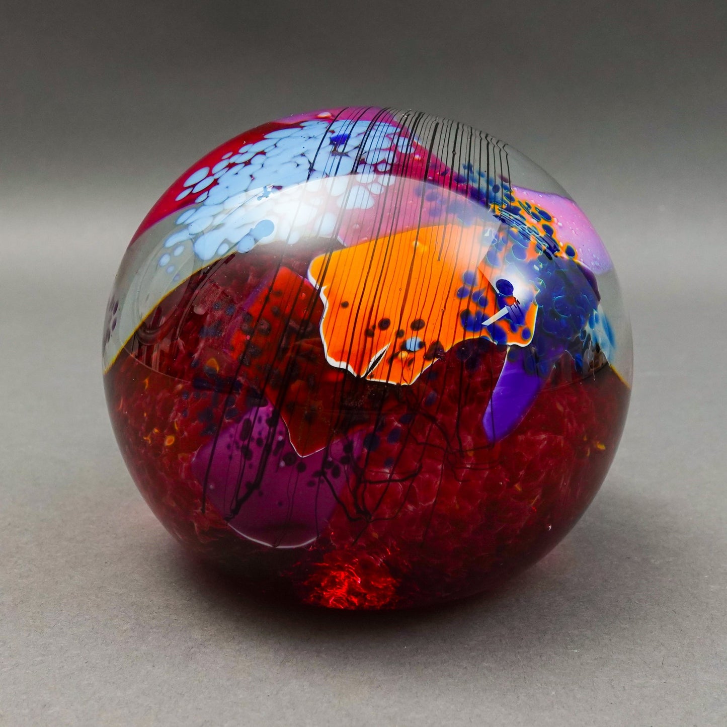 Eric Brakken Glasshouse Studio Art Glass Magnum Paperweight 1992 Signed WRA2028